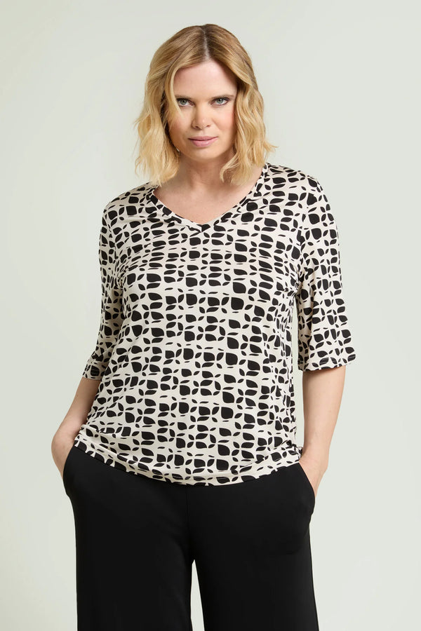 Luisa Viola - T-shirt stampata in jersey piquet.