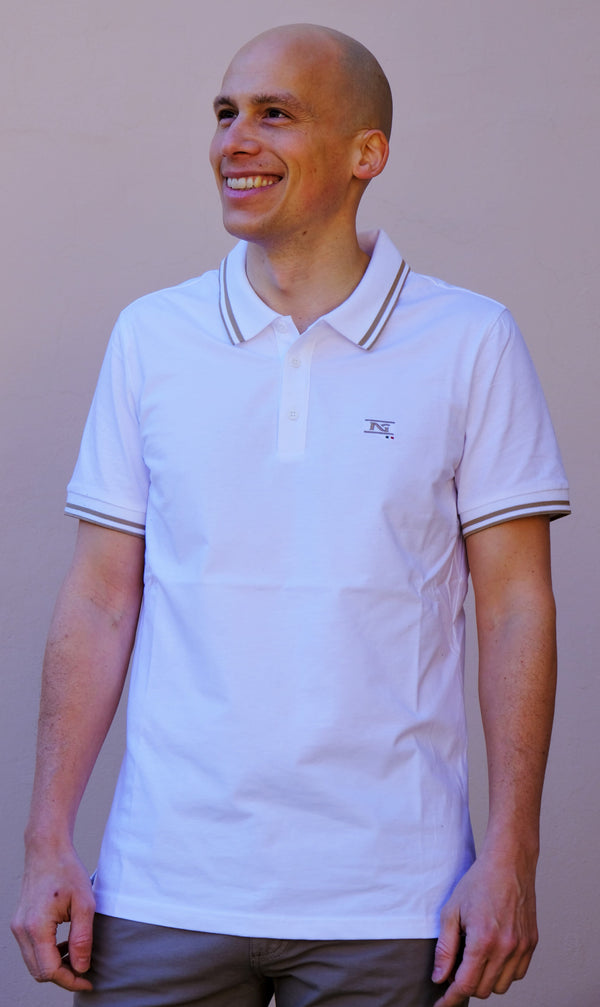 Nero Giardini - Polo bianca cotone elasticizzato - shopmonicamoda