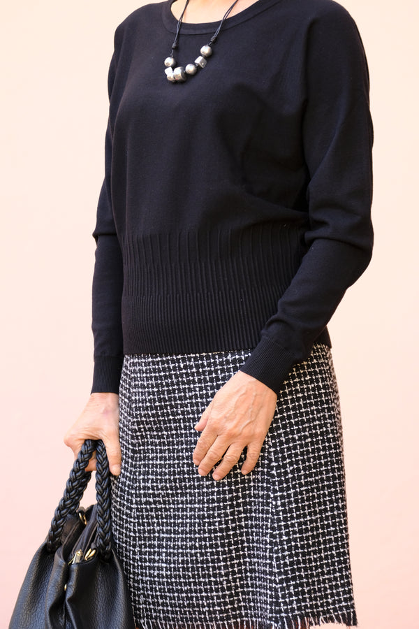 Diana Gallesi - Maglia girocollo nera di viscosa - shopmonicamoda