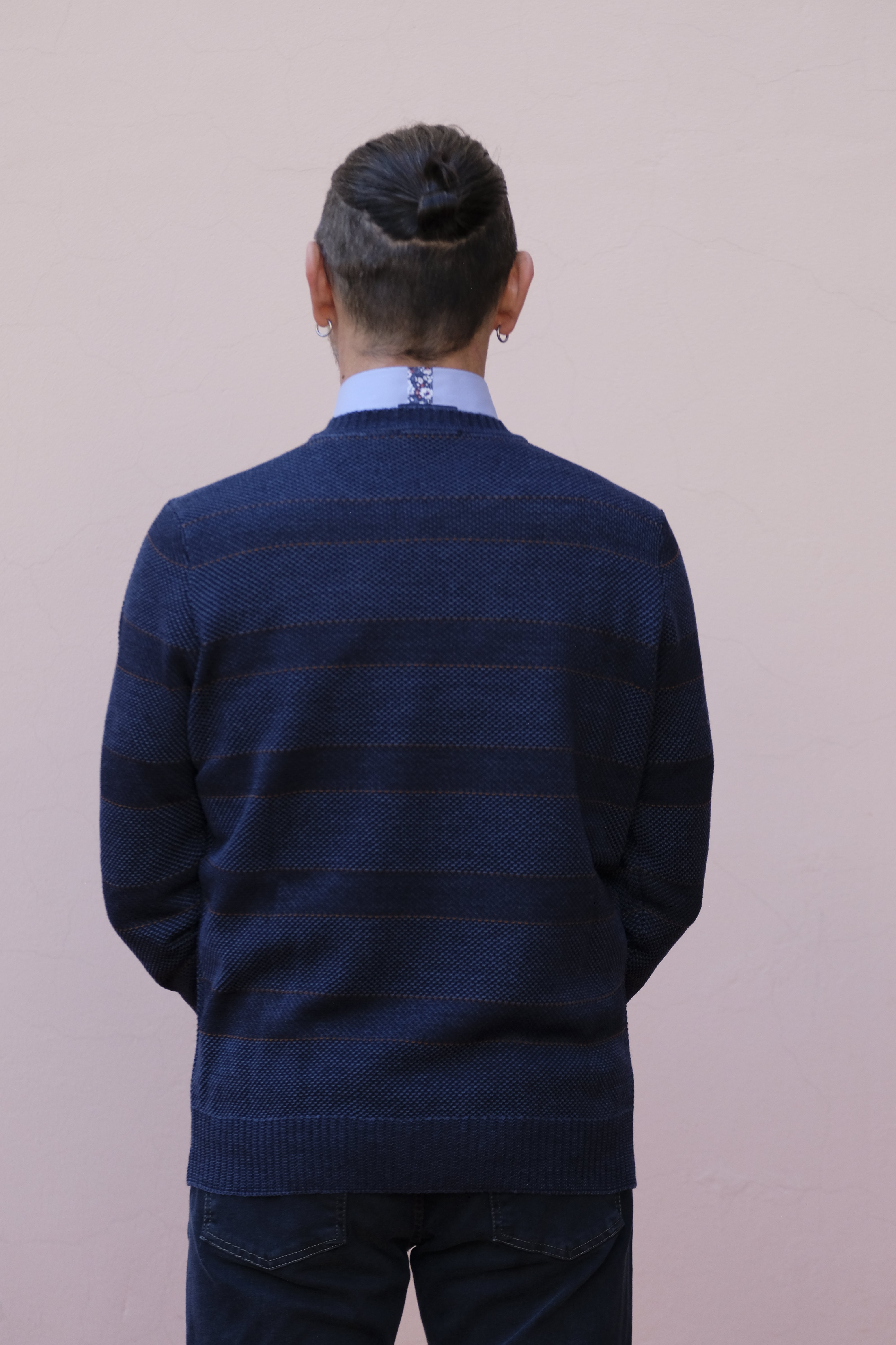 Sail club - Maglia girocollo riga tono su toni - shopmonicamoda