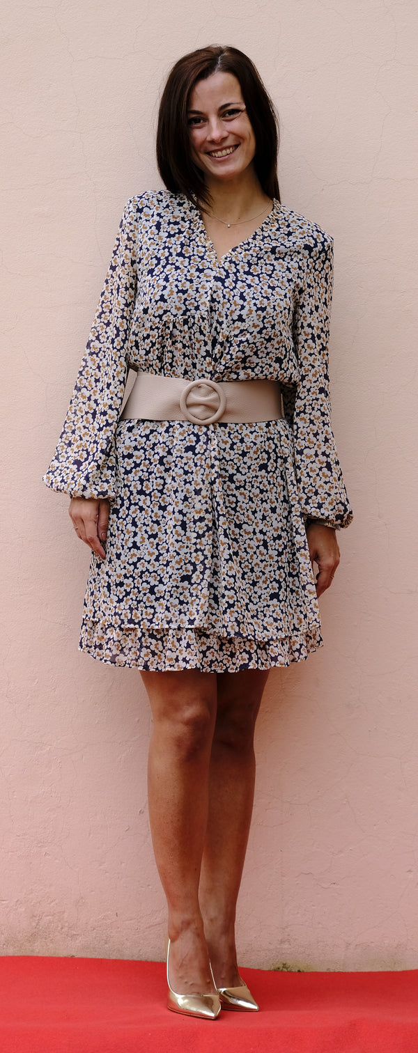 Pennyblack - Abito in crepon floreale, linea scivolata, foderato.