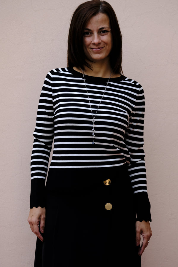 Giulia Valli - Gonna nera lunga, a portafoglio, sfoderata.