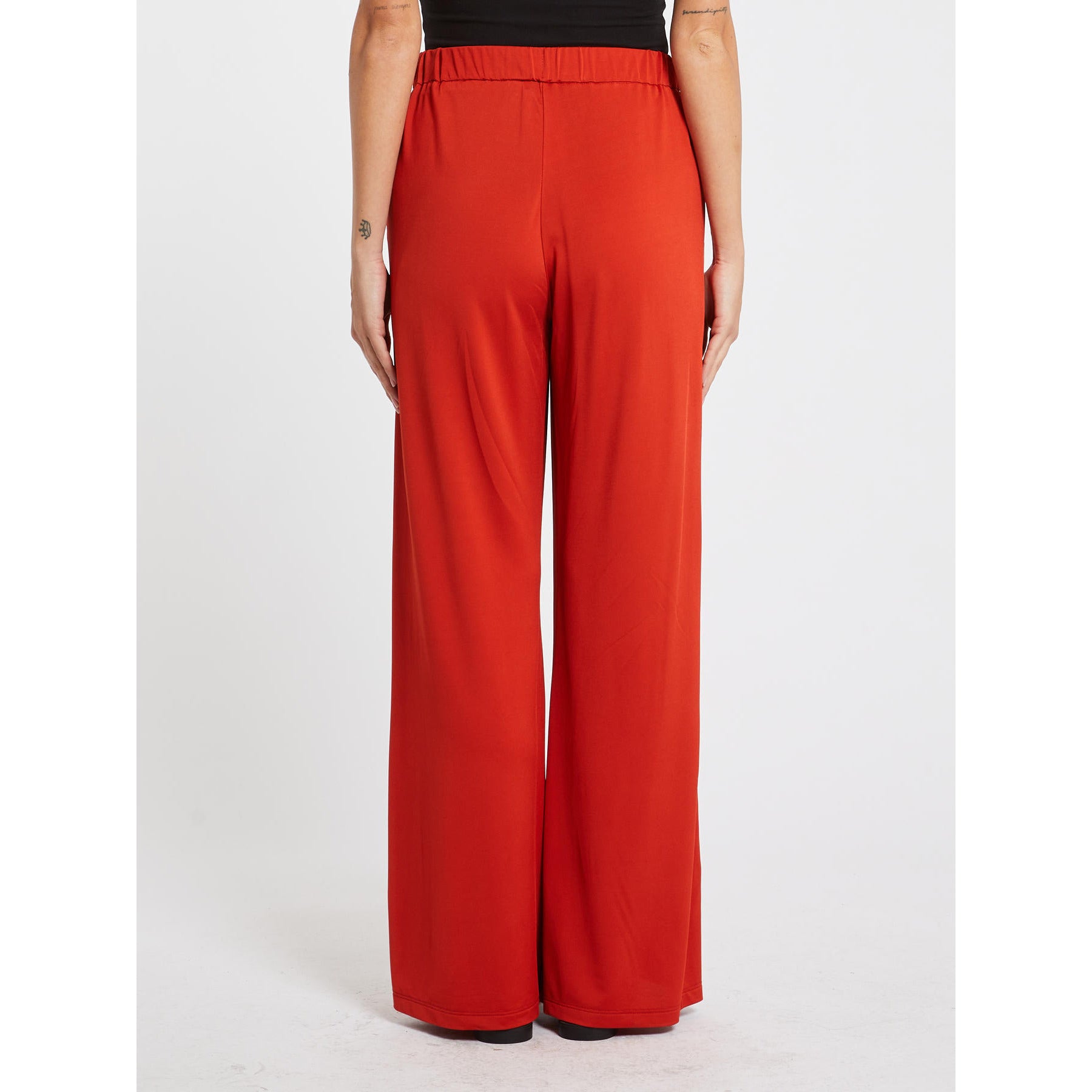 Pennyblack - Pantalone in jersey di pique' di viscosa, linea ampia, vita regolare