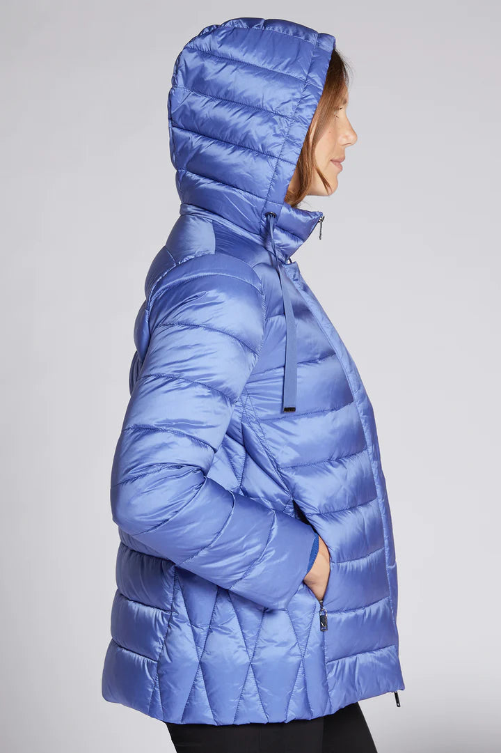 Luisa Viola - Piumino in nylon, cangiante bluette