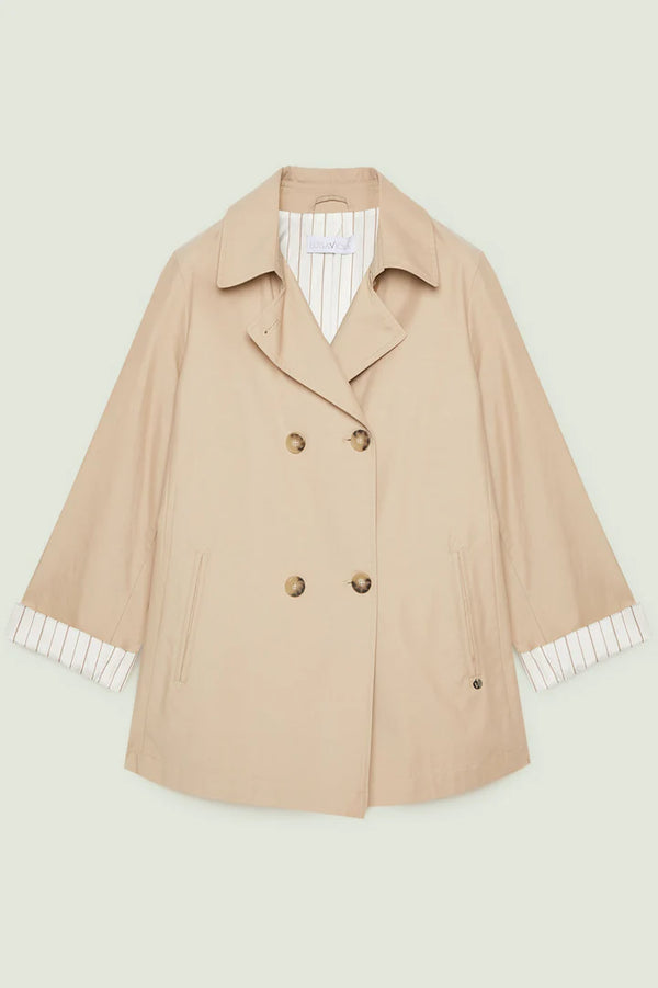 Luisa Viola - Trench doppio petto, foderato, chiusura con bottoni, carre' dietro.