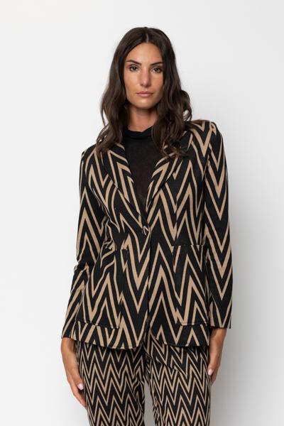 Giulia Valli - Giacca jersey sfoderata, tasche applicate.