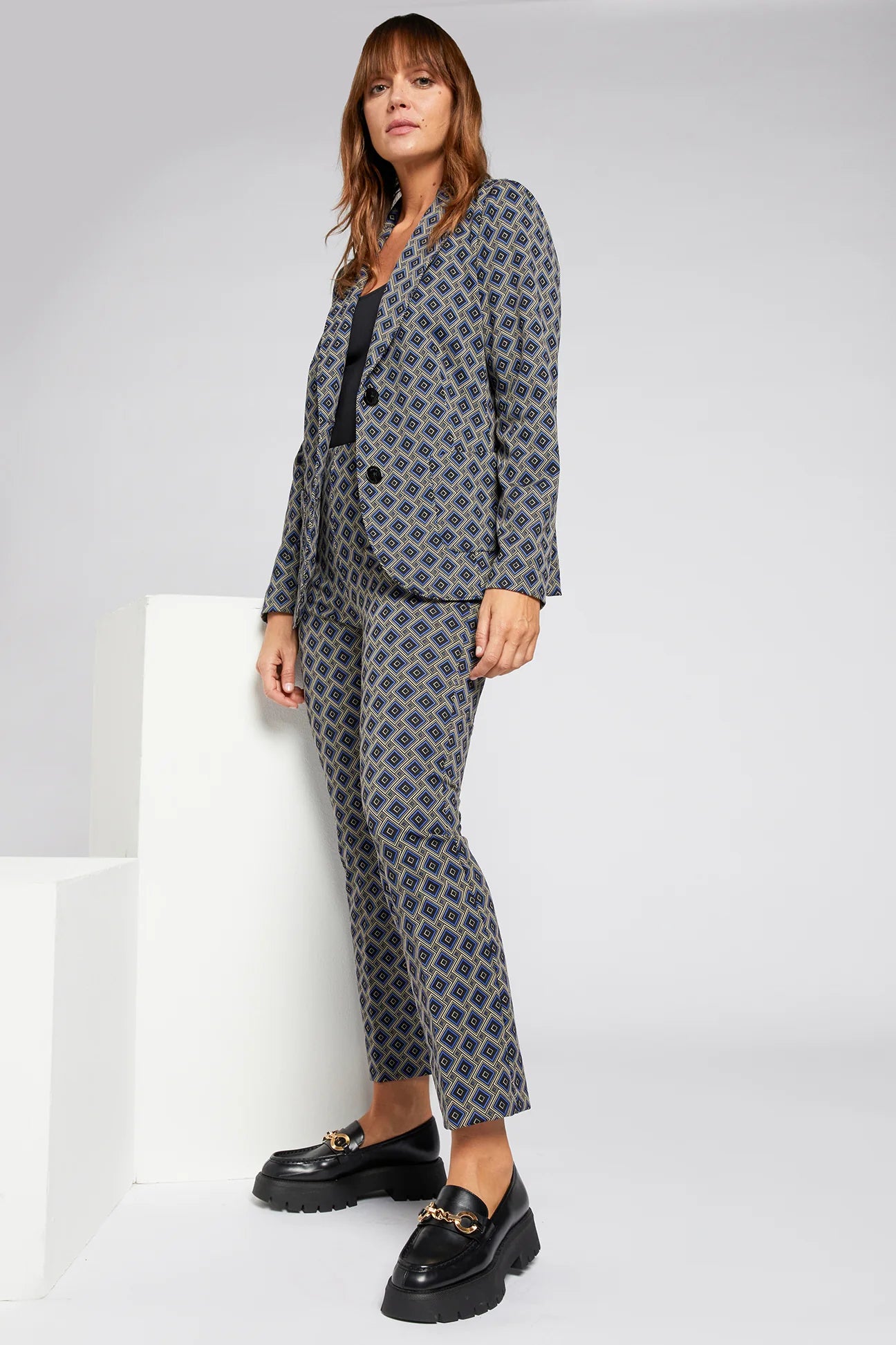 Luisa Viola - Pantalone jacquard in tessuto stretch - shopmonicamoda