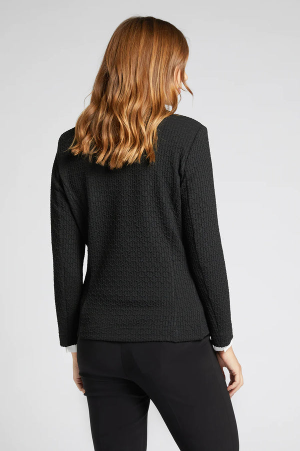 Luisa Viola - Blazer nero, tessuto stretch elasticizzato, leggermente sciancrato - shopmonicamoda