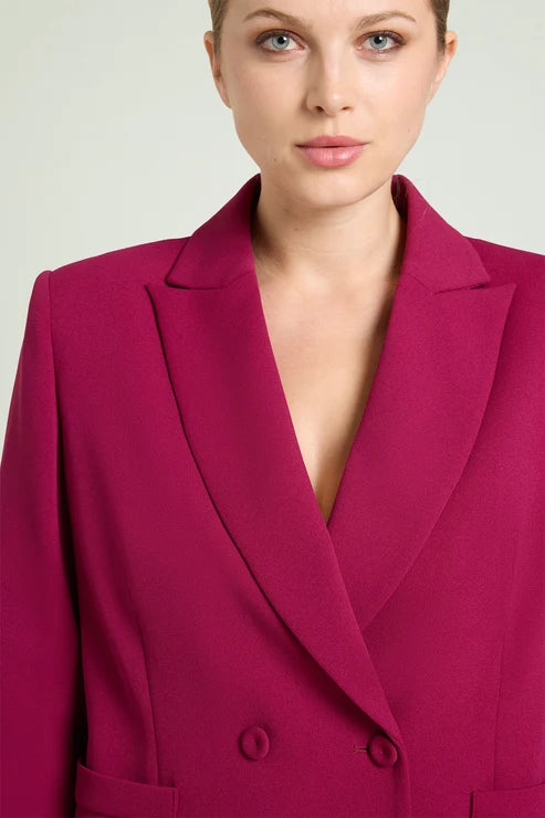 Luisa Viola - Giacca blazer doppiopetto in scuba crepe
