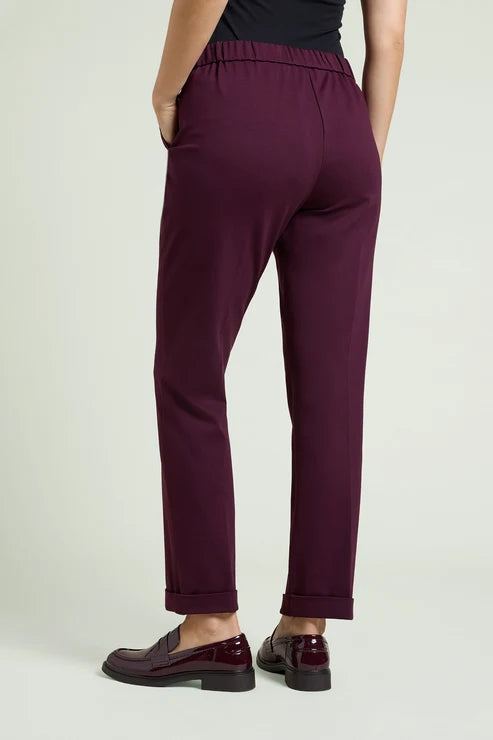Luisa Viola - Pantaloni  pull on chinos in punto milano