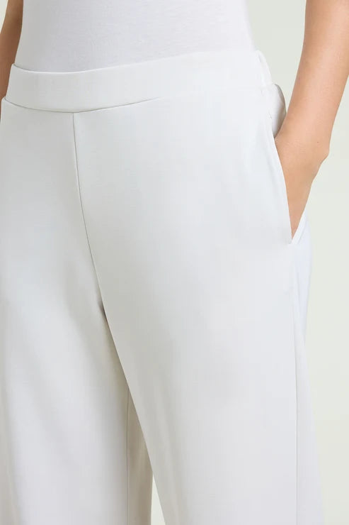Luisa Viola - Pantalone jersey scuba bielastico soft touch, vita regolare, cintura estendibile,
