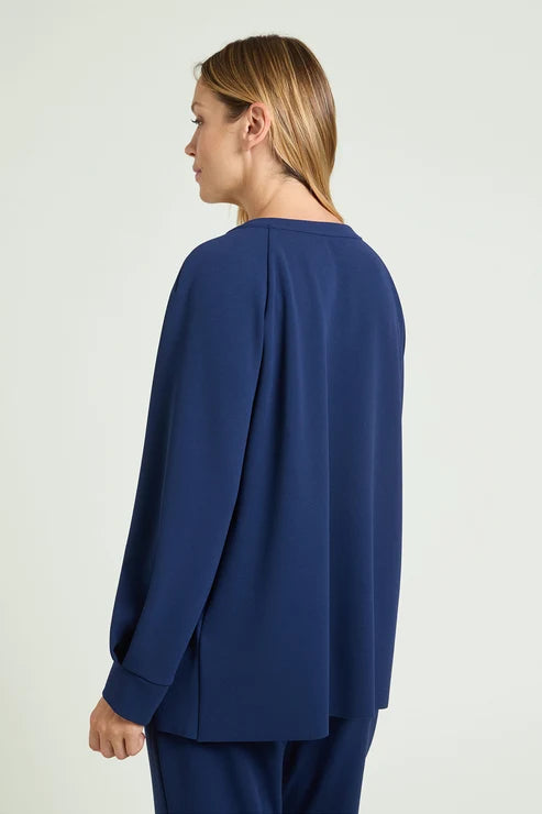 Luisa Viola - Felpa in scuba twill blu