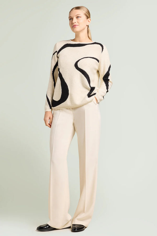 Luisa Viola - Maglia con intarsio ad onde