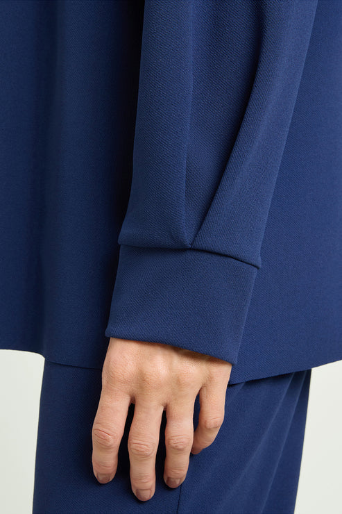 Luisa Viola - Felpa in scuba twill blu