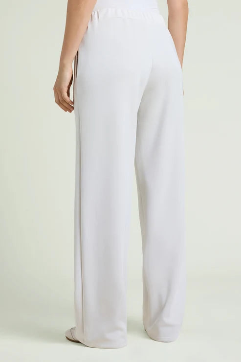Luisa Viola - Pantalone jersey scuba bielastico soft touch, vita regolare, cintura estendibile,