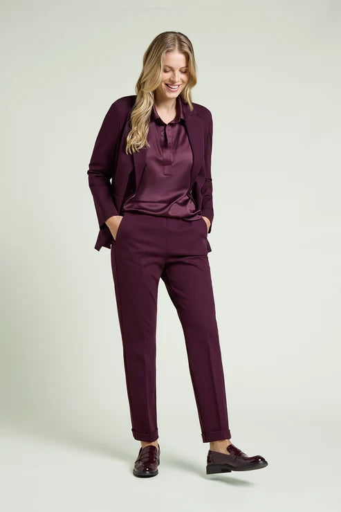Luisa Viola - Pantaloni  pull on chinos in punto milano