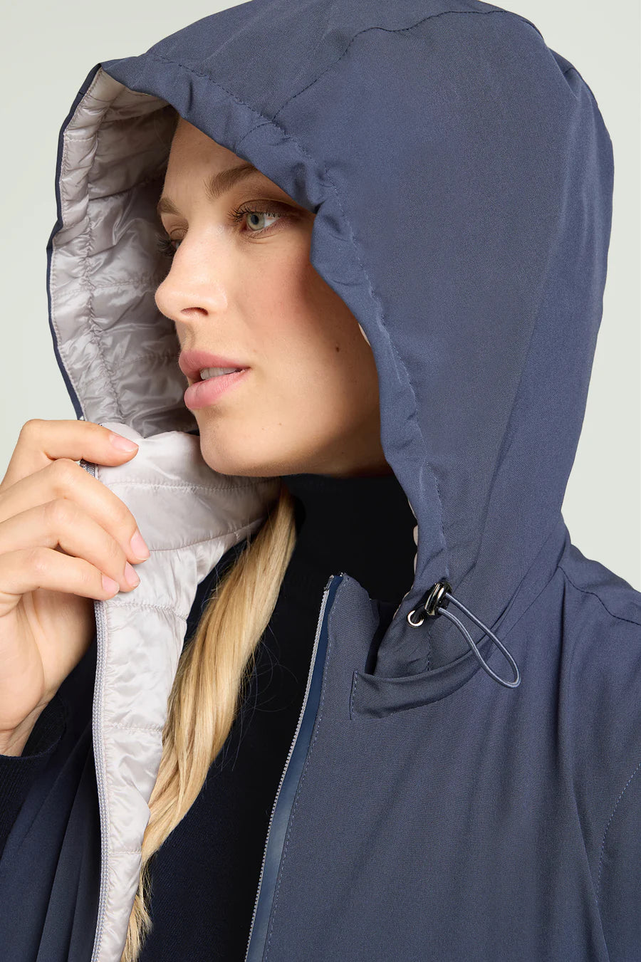 Luisa Viola - Piumino 4 in 1, double face, con cappuccio e maniche staccabili, tessuto tecnico.