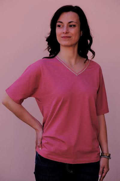 Geox - Maglia in jersey di cotone scollo a V - shopmonicamoda