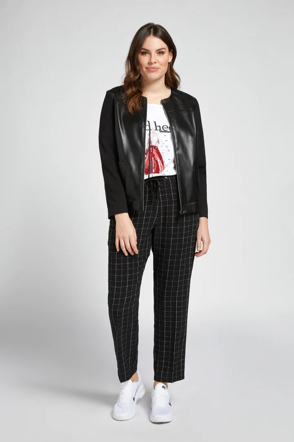 Luisa Viola - Giubbotto in simil pelle nero e punto Milano - shopmonicamoda