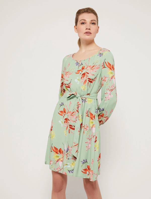 Pennyblack - Abito di viscosa stampata, manica lunga, taglio in vita, sfoderato - shopmonicamoda