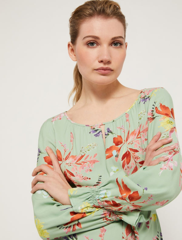 Pennyblack - Abito di viscosa stampata, manica lunga, taglio in vita, sfoderato - shopmonicamoda