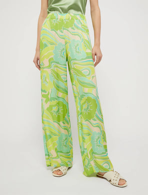 Pennyblack - Pantalone stampati fiori, linea ampia, vita elastica, tasche ai fianchi - shopmonicamoda