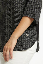 Carica l&#39;immagine nel visualizzatore di Gallery, Luisa Viola - Blusa stampata in marocain e jersey elasticizzato - shopmonicamoda
