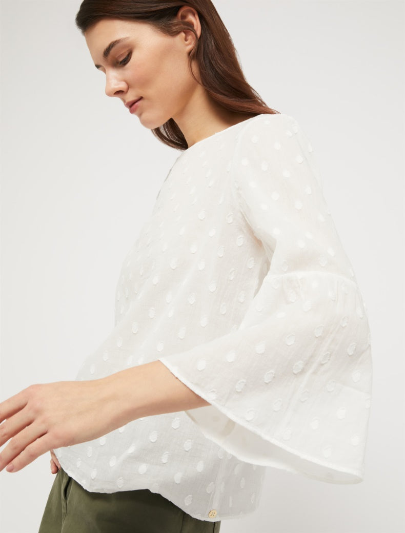 Pennyblack - Blusa bianca, linea diritta, manica tre quarti - shopmonicamoda