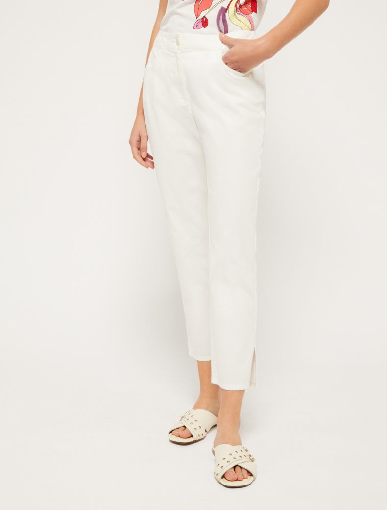 Pennyblack - Pantalone bianco cropped,  cotone stretch