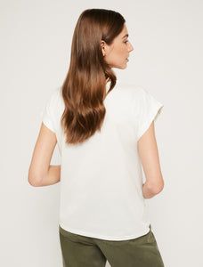 Pennyblack - T-shirt in jersey di cotone bianca, girocollo, vestibilita regolare - shopmonicamoda