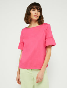 Pennyblack - T-shirt fuxia in jersey di cotone, linea diritta - shopmonicamoda