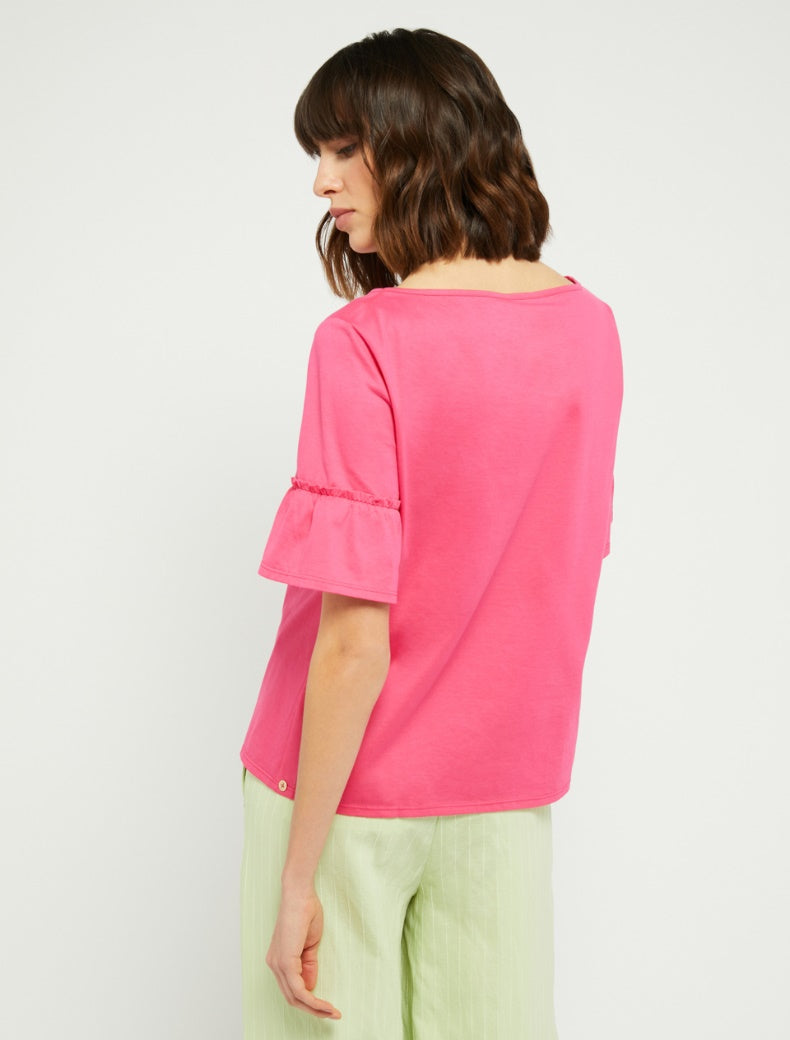 Pennyblack - T-shirt fuxia in jersey di cotone, linea diritta - shopmonicamoda