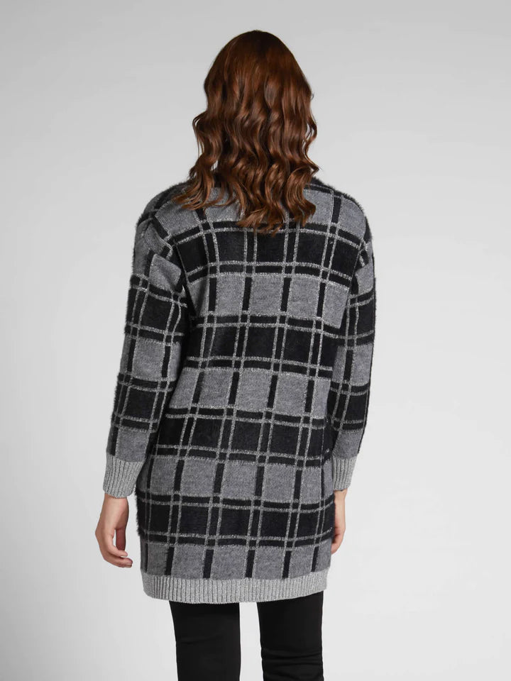 Luisa Viola - Cardigan con inserti in lurex e simil pelliccia jaquard - shopmonicamoda
