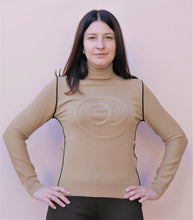 Carica l&#39;immagine nel visualizzatore di Gallery, Giulia Valli - Lupetto color cammello, misto lana elasticizzata - shopmonicamoda
