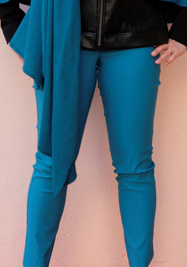 Carla Ferroni - Pantalone elasticizzato color pavone - shopmonicamoda