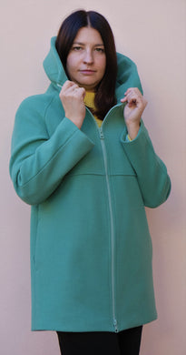 Diana Gallesi - Giaccone di lana, color verde menta, zippato, fodertato - shopmonicamoda