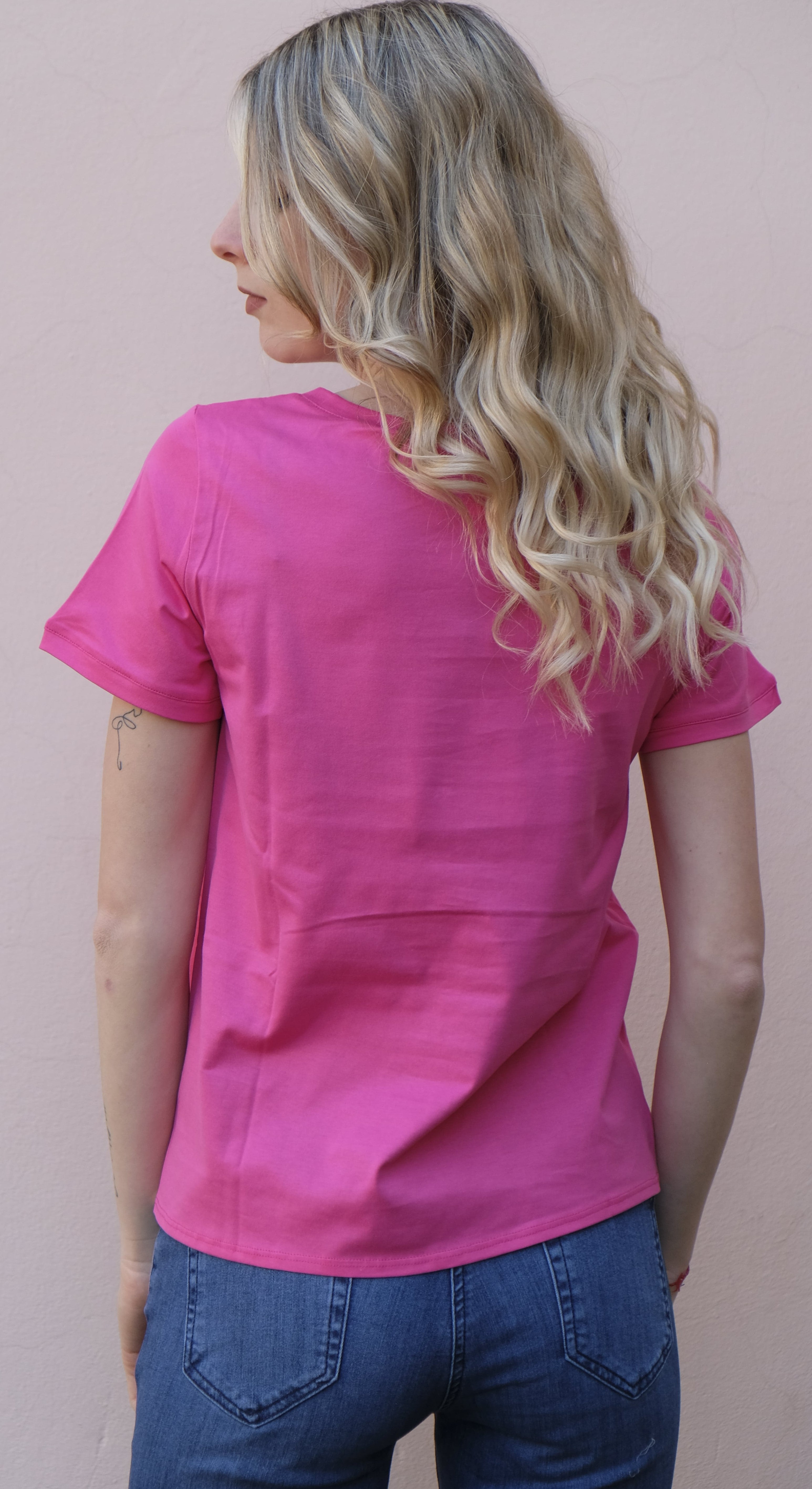 Pennyblack - T-shirt in jersey di cotone fuxia - shopmonicamoda