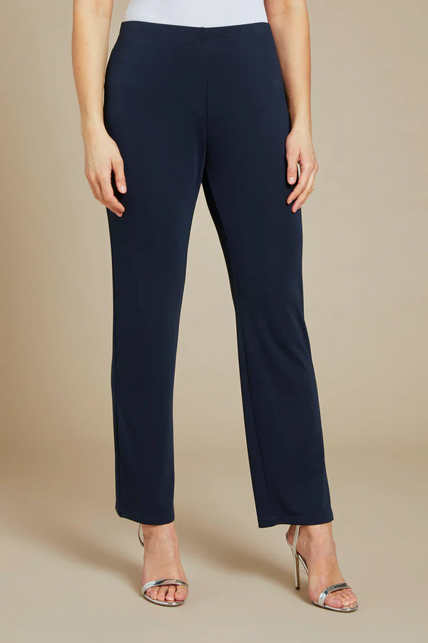 Luisa Viola - Pantalone blu in jersey fluido elasticizzato - shopmonicamoda