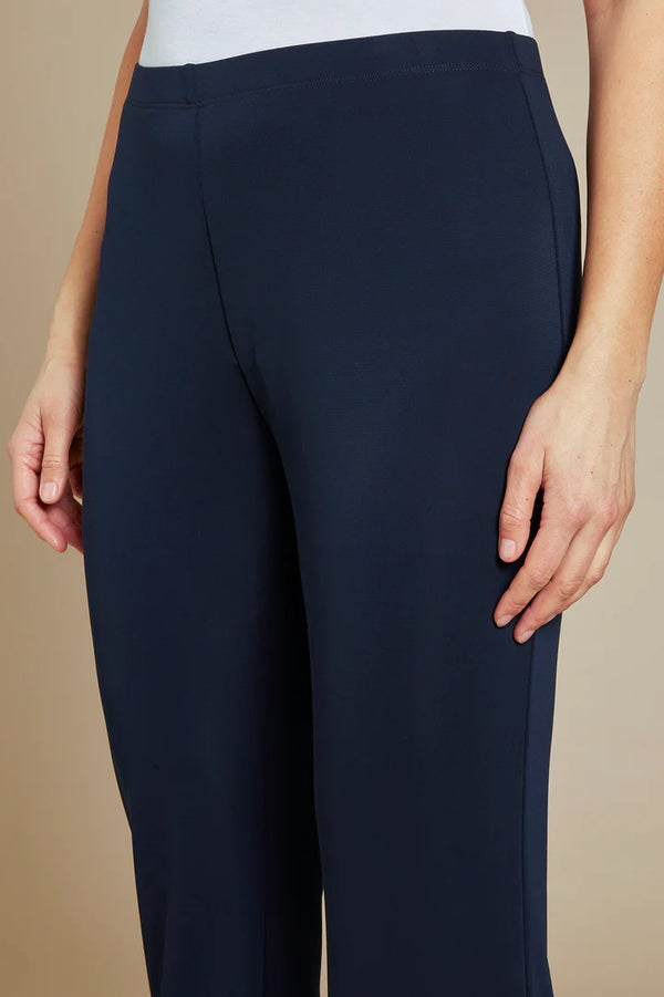 Luisa Viola - Pantalone blu in jersey fluido elasticizzato - shopmonicamoda